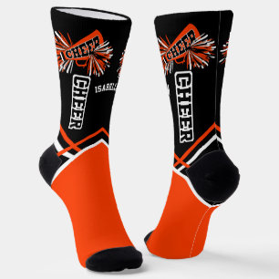 Cute Oranje White en Black Cheer Socks Sokken