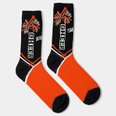 Cute Oranje White en Black Cheer Socks Sokken (Rechts)