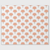 Cute Oranje White Fox Hot Air Ballon Baby shower Cadeaupapier (Vlak)