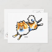 Cute Oranje White Pomeranian Briefkaart (Voorkant / Achterkant)