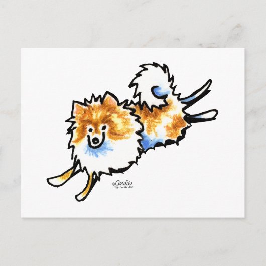 Cute Oranje White Pomeranian Briefkaart (Voorkant)
