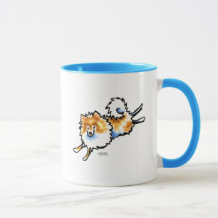 Cute Oranje White Pomeranian Mok