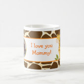 Cute Oranje/Yellow Giraffe Aangepaste foto Mok (Center)