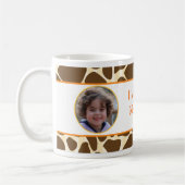 Cute Oranje/Yellow Giraffe Aangepaste foto Mok (Links)