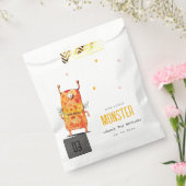 Cute Oranje Yellow One Eyed Monster Kids Birthday Bedankzakje (Gezegeld)