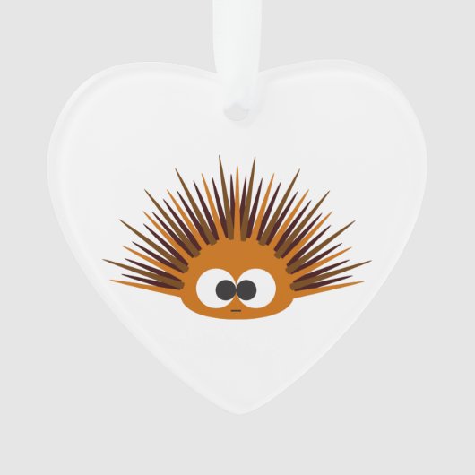 Cute Oranje Zee Urchin Ornament (voorkant)