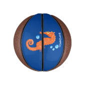 Cute oranje zeepaardbelletjes cartoon illustratie basketbal (Verticaal)