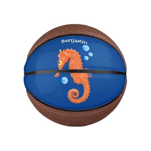Cute oranje zeepaardbelletjes cartoon illustratie basketbal (Voorkant)