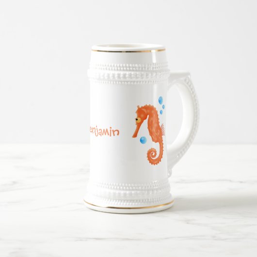 Cute oranje zeepaardbelletjes cartoon illustratie bierpul (Voorkant rechts)