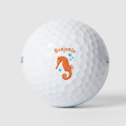 Cute oranje zeepaardbelletjes cartoon illustratie golfballen (Voorkant)