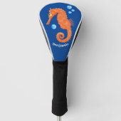 Cute oranje zeepaardbelletjes cartoon illustratie golfheadcover (Voorkant)