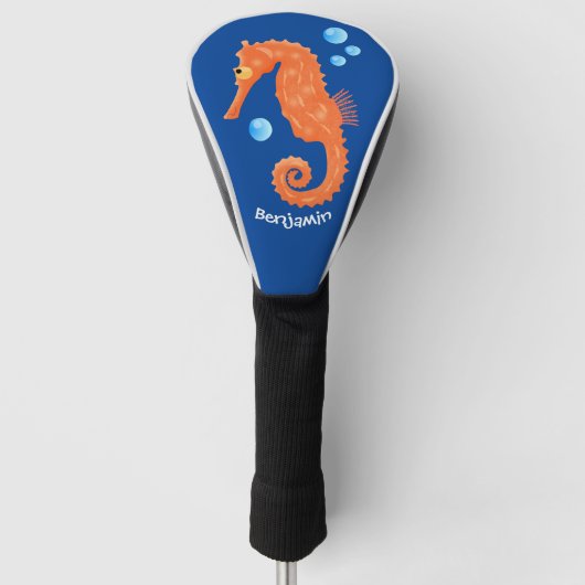 Cute oranje zeepaardbelletjes cartoon illustratie golfheadcover (Voorkant)
