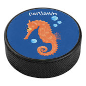 Cute oranje zeepaardbelletjes cartoon illustratie hockey puck (3/4)