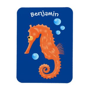 Cute oranje zeepaardbelletjes cartoon illustratie magneet