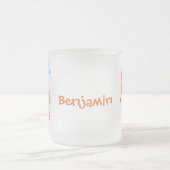 Cute oranje zeepaardbelletjes cartoon illustratie matglas koffiemok (Center)