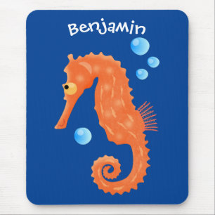 Cute oranje zeepaardbelletjes cartoon illustratie muismat