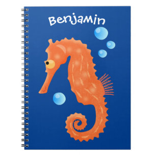 Cute oranje zeepaardbelletjes cartoon illustratie notitieboek