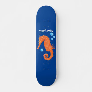 Cute oranje zeepaardbelletjes cartoon illustratie persoonlijk skateboard