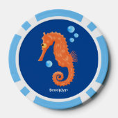 Cute oranje zeepaardbelletjes cartoon illustratie poker chips (Achterkant)