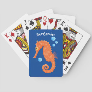 Cute oranje zeepaardbelletjes cartoon illustratie pokerkaarten