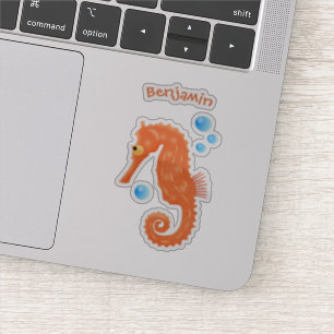 Cute oranje zeepaardbelletjes cartoon illustratie sticker