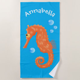 Cute oranje zeepaardbelletjes cartoon illustratie strandlaken