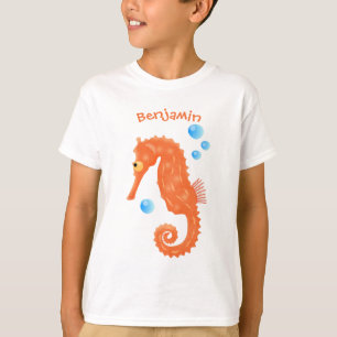 Cute oranje zeepaardbelletjes cartoon illustratie t-shirt