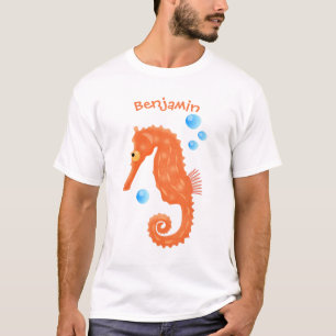 Cute oranje zeepaardbelletjes cartoon illustratie t-shirt