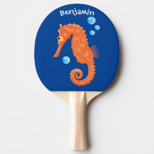 Cute oranje zeepaardbelletjes cartoon illustratie tafeltennisbatje