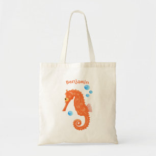 Cute oranje zeepaardbelletjes cartoon illustratie tote bag