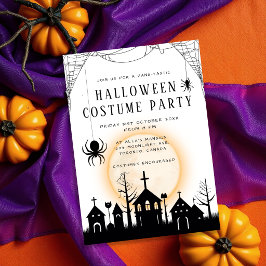 Cute Oranje & Zwarte Volwassenen Halloween Kostuum Kaart