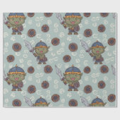 Cute Orc Boy Wrapping Paper Cadeaupapier (Vlak)