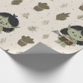 Cute Orc Girl Wrapping Paper Cadeaupapier (Hoek)