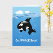 Cute Orca Get WHALE (Wel binnenkort) Kaart (Gele Bloem)