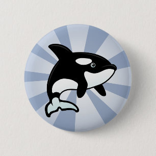 Cute Orca/Killer Whale Ronde Button 5,7 Cm
