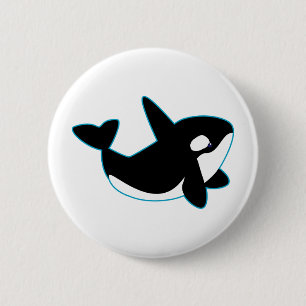 Cute Orca (Killer Whale) Ronde Button 5,7 Cm