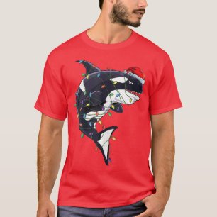 Cute Orca Killer Whale Santa Claus Pet Kerstmis G T-shirt