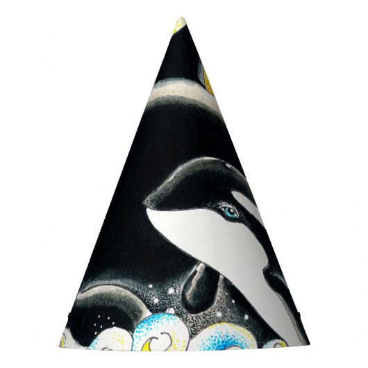 Cute Orca walvis Gezinsinkt Feesthoedjes (Voorkant)