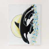 Cute Orca walvis Gezinsinkt Legpuzzel (Verticaal)