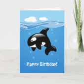 Cute Orca walvis Happy Birthday Kaart (Voorkant)