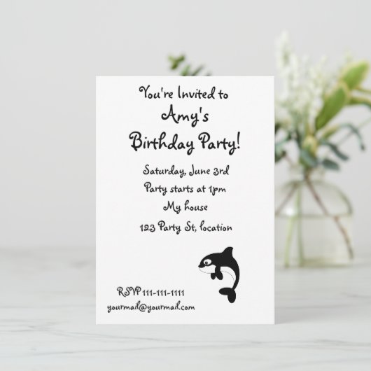 Cute orca walvis kaart (Staand voorkant)