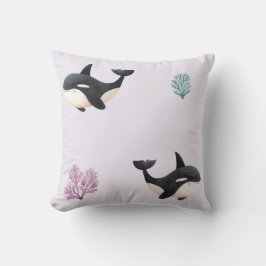 Cute Orca Walvis Patroon Oceaan Zeeleven Kinderkam Kussen