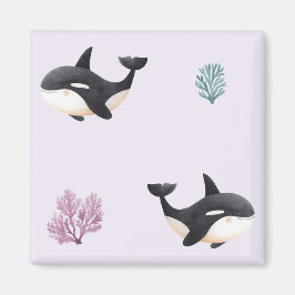 Cute Orca Walvis Patroon Oceaan Zeeleven Kinderkam Magneet