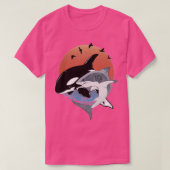 Cute Orca Whale and Shark Samoa Polynesia T-shirt (Design voorkant)