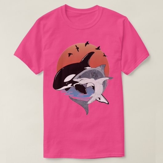 Cute Orca Whale and Shark Samoa Polynesia T-shirt (Design voorkant)