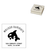 Cute Orca Whale Arch Adres Rubberstempel (Gestempeld)