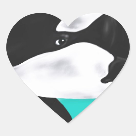 Cute Orca Whale Hart Sticker (Voorkant)