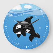 Cute Orca Whale in Ocean Grote Klok (Voorkant)