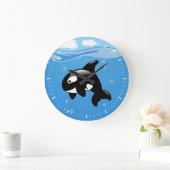 Cute Orca Whale in Ocean Grote Klok (Huis)