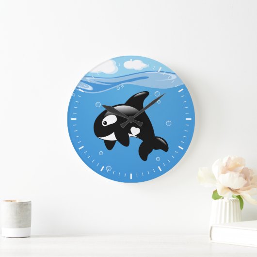 Cute Orca Whale in Ocean Grote Klok (Huis)